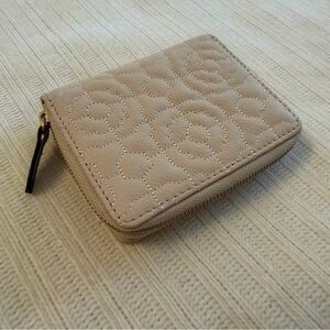 ANTONIO MELANI Quilted Tan Card Holder